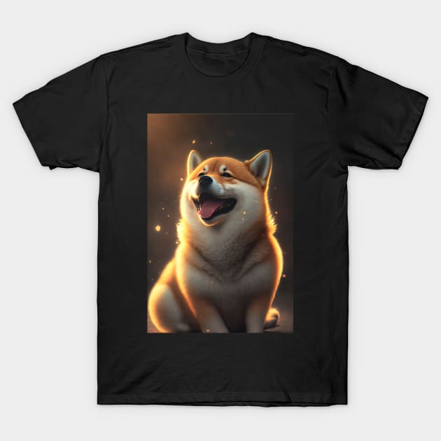 Happy Shiba Inu Dog T-Shirt by KoolArtDistrict